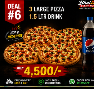 Deal #6 — 3 Large Pizza + 1.5 Ltr Drink — Rs 4,500