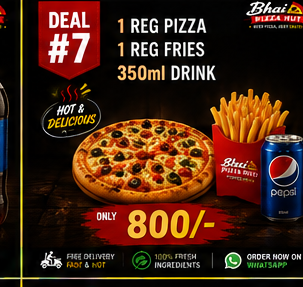 Deal #7 — 1 Reg Pizza + 1 Reg Fries + 350ml Drink — Rs 800